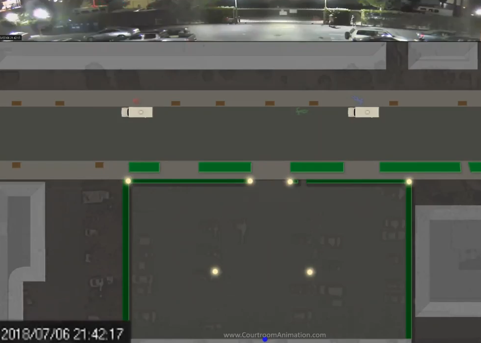 Top down view of a video recreation sample