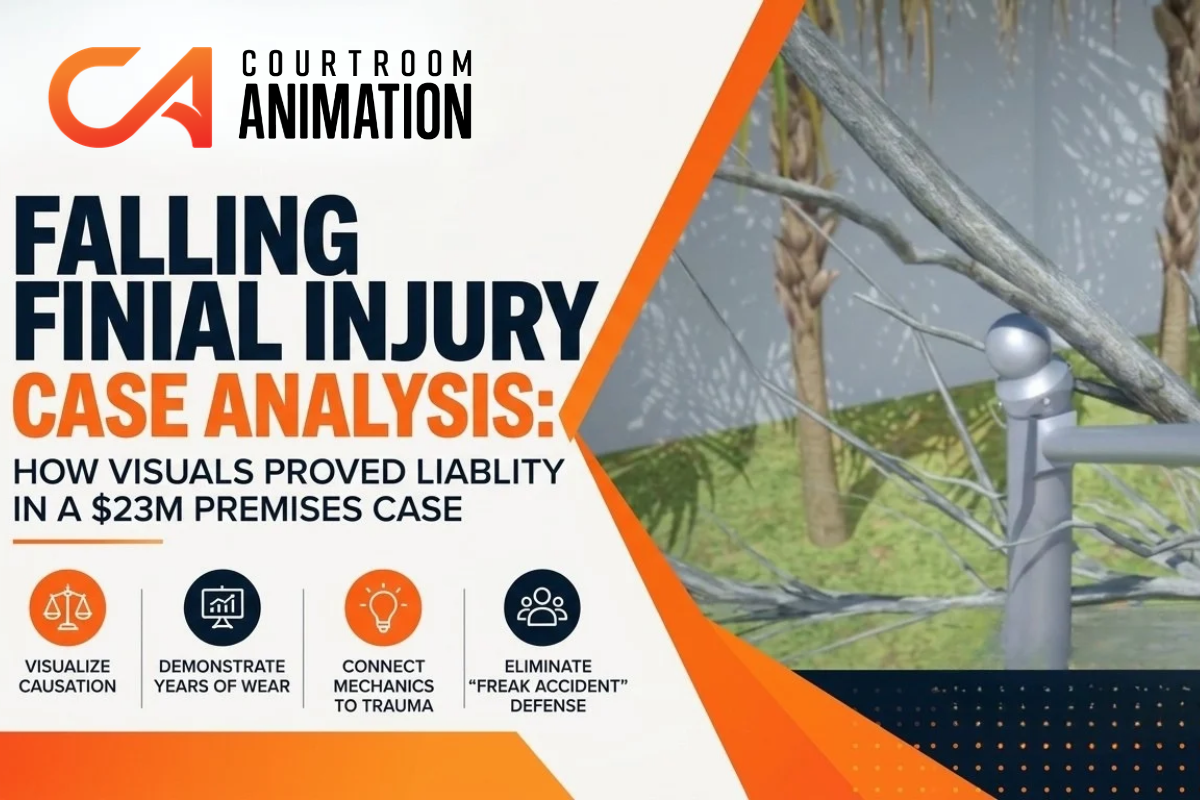 Courtroom Animation Lamppost Finial Injury Liability Case header